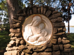 This sculpture of Mary and the Baby Jesus is in St. Augustine.