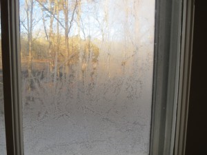 Our windows were iced over this morning.